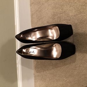 black platform heels